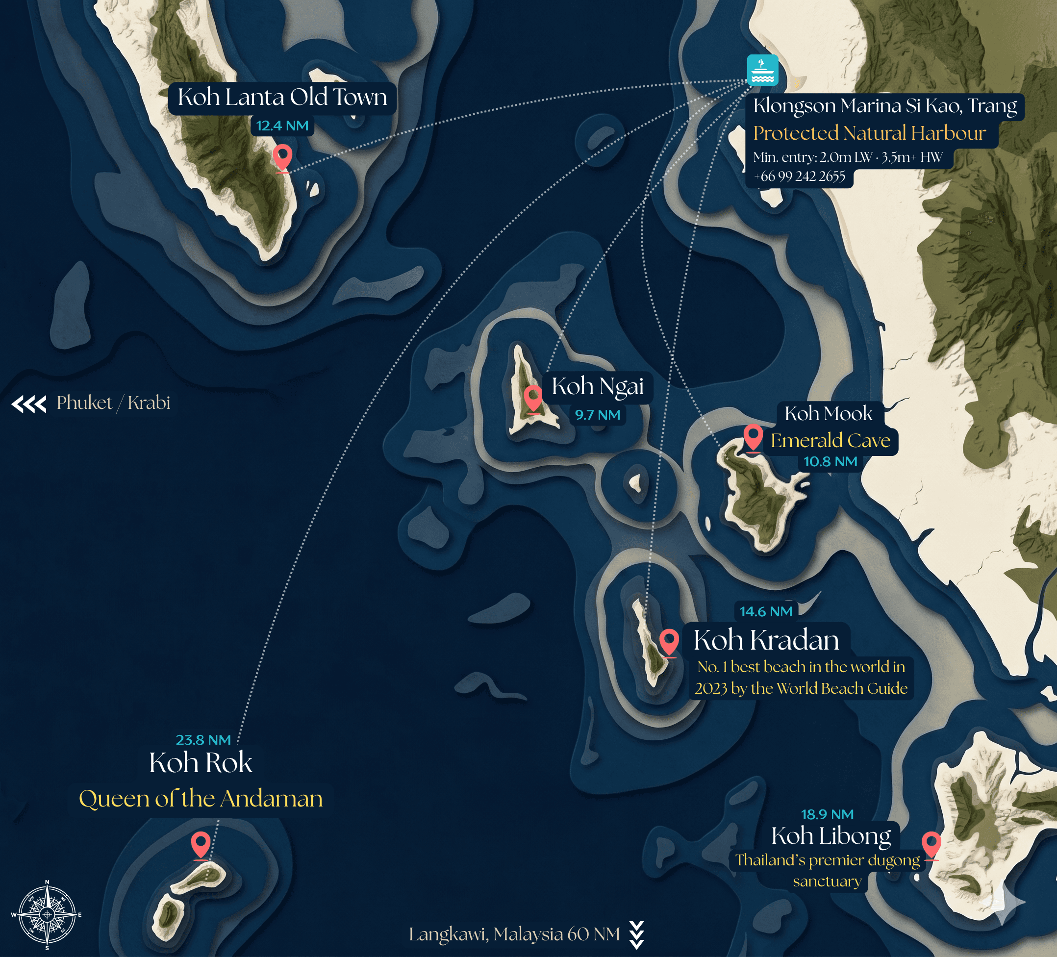 Khlong Son Marina island destinations nautical map